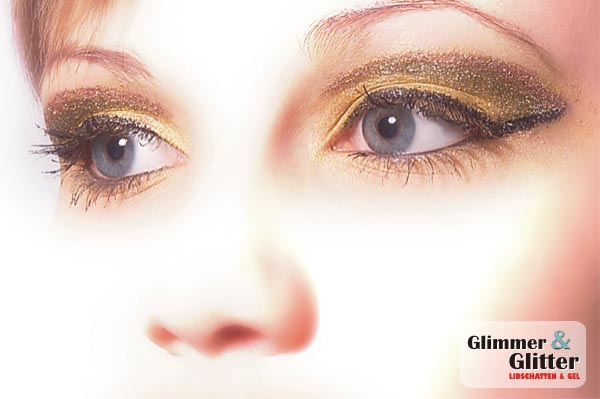 GLIMMER & GLITTER Lidschatten
Schwarz - Gold - Sand