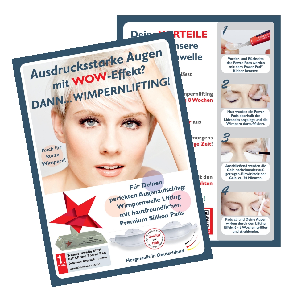 Kundenflyer Wimpernlifting POWER PAD