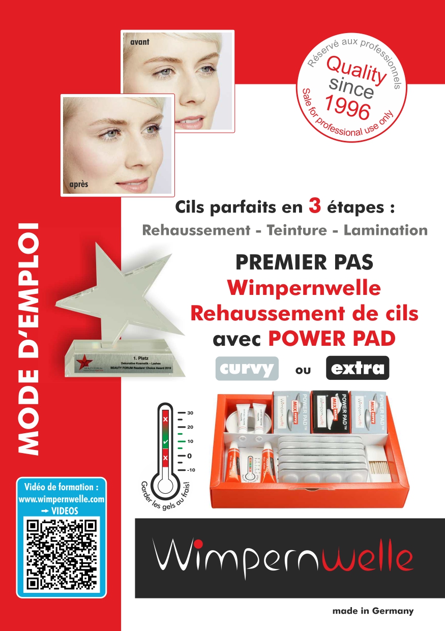 Mode d'emploi Wimpernwelle Rehaussement de cils POWER PAD